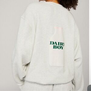 Dairy Boy Milk Bottle Crewneck - Gray